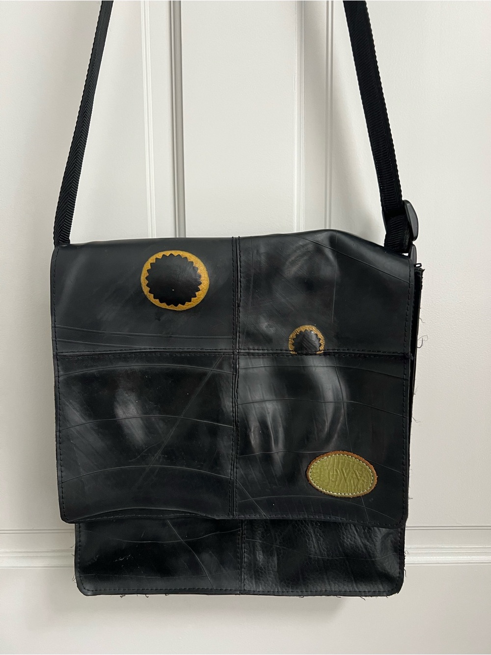 Revy Handmade One of a Kind Recycled Rubber Crossbody Bag